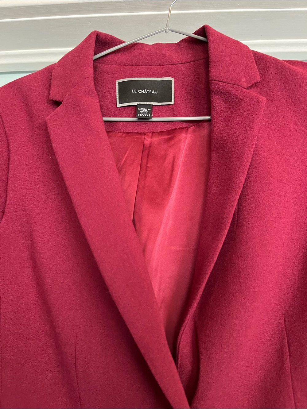 le chateau Women's Deep Red Single-Button Blazer - Picture 2 of 4